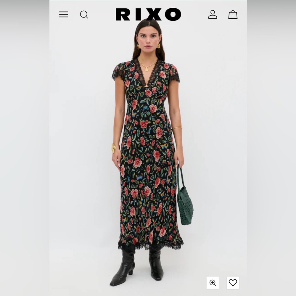 Clarice Chiffon Midi Dress - Butterfly Floral Black
